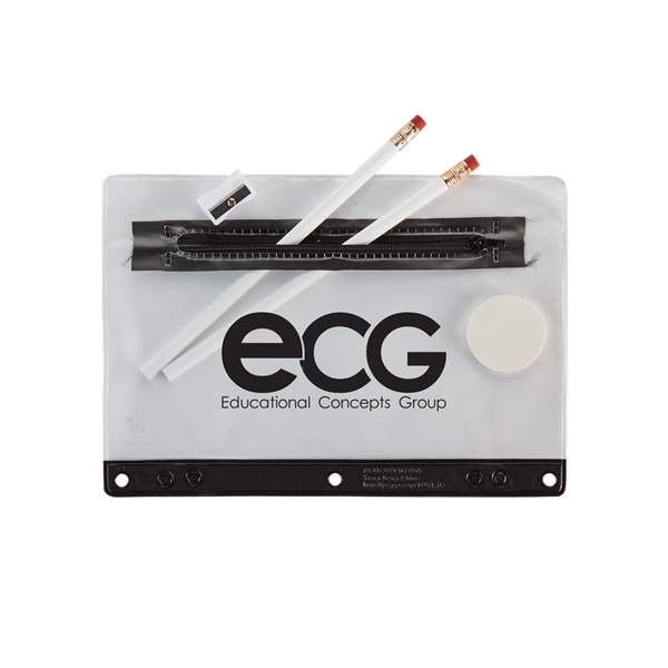 6 1/4" x 9 1/4" zippered vinyl school kit pouch with... from ASI 52840 Evans Manufacturing
