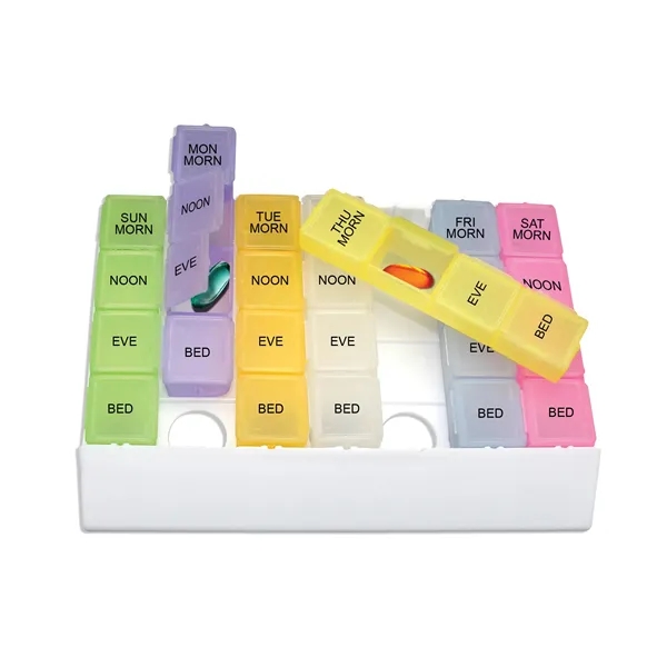 Rainbow Medicine Tray with translucent pill boxes in pastel colors will... from ASI 38980 Bay State Specialty Co
