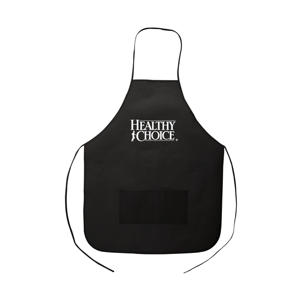 Apron made of non-woven polypropylene with neck strap, adjustable waist straps... from ASI 52840 Evans Manufacturing