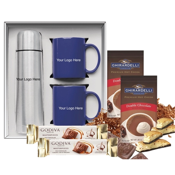 Presentation box with mugs, stainless beverage carrier, cocoa... from ASI 89971 Stuff A Mug