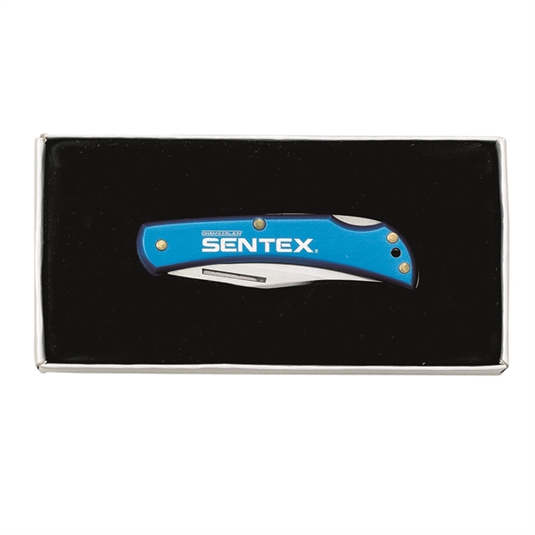 Folding pocket knife with anodized aluminum handle and 2" stainless steel... from ASI 46170 Compass Industries Inc