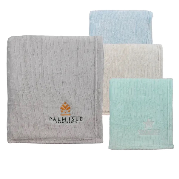 50" x 60": Plush throw in muted, nature-inspired tones with a... from ASI 79750 Pro Towels / Palmetto Blanket Company