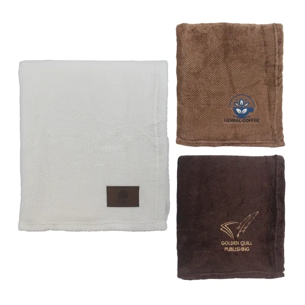 50" x 60": Soft, versatile blanket with coffee-inspired tones and subtle... from ASI 79750 Pro Towels / Palmetto Blanket Company