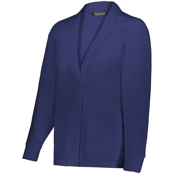 Ladies cardigan made of 9-ounce, 51% polyester/45% cotton/4% spandex sport French... from ASI 37461 Augusta Sportswear