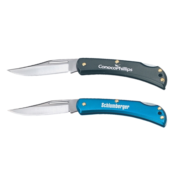 Folding pocket knife with anodized aluminum handle and 2" stainless steel... from ASI 46170 Compass Industries Inc