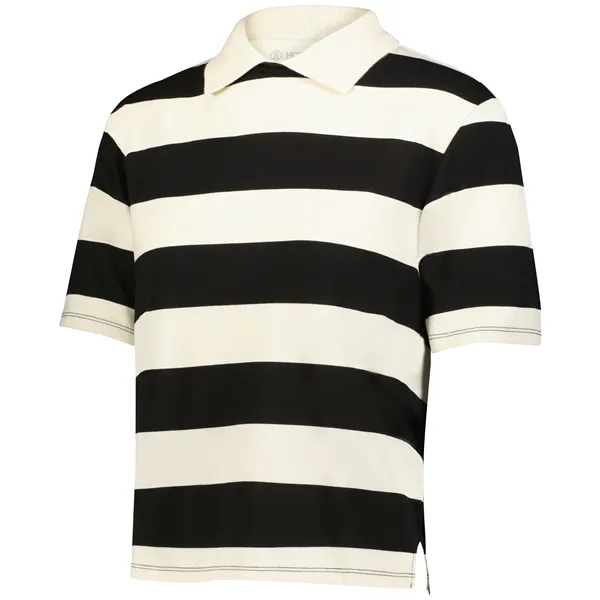 6-ounce, 57% polyester/33% viscose/10% cotton cropped rugby shirt.... from ASI 37461 Augusta Sportswear