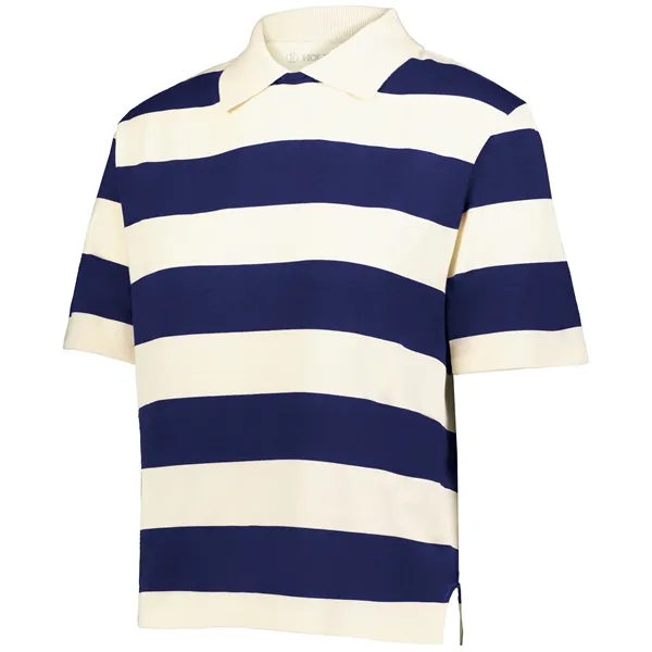 6-ounce, 57% polyester/33% viscose/10% cotton cropped rugby shirt.... from ASI 37461 Augusta Sportswear