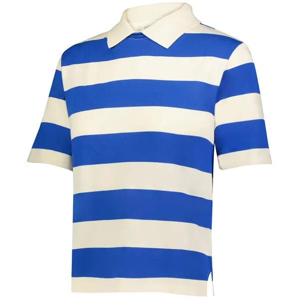 6-ounce, 57% polyester/33% viscose/10% cotton cropped rugby shirt.... from ASI 37461 Augusta Sportswear