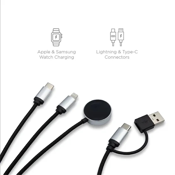 3-in-1 Light-up Charging Cable with Apple & Samsung Watch Charging... from ASI 91435 Tomax USA