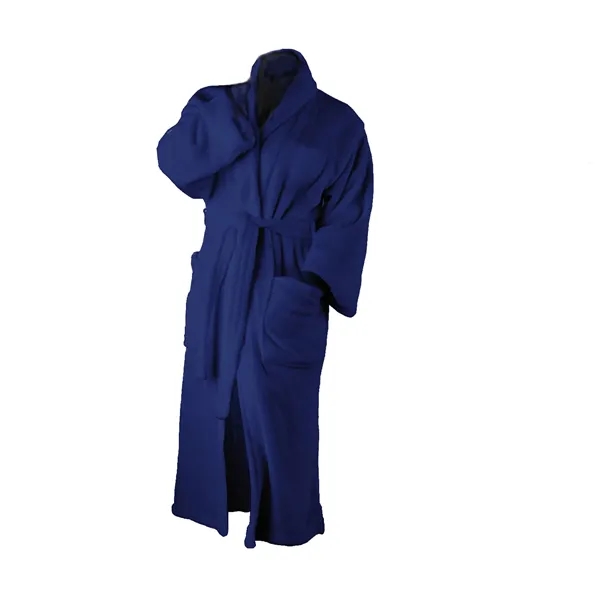 Anti-pill micro-mink fabric unisex robe with dual pockets and zippered storage... from ASI 68507 The Magnet Group / The Bag Factory®