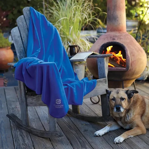 50" x 60" polar fleece blanket with whip stitched edges.... from ASI 68507 The Magnet Group / The Bag Factory®