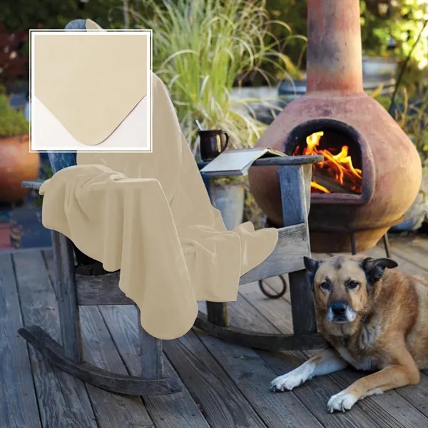 50" x 60" polar fleece blanket with whip stitched edges.... from ASI 68507 The Magnet Group / The Bag Factory®