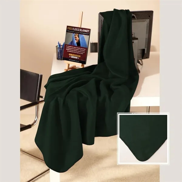 50" x 60" promotional fleece throw with whip stitching around the... from ASI 68507 The Magnet Group / The Bag Factory®