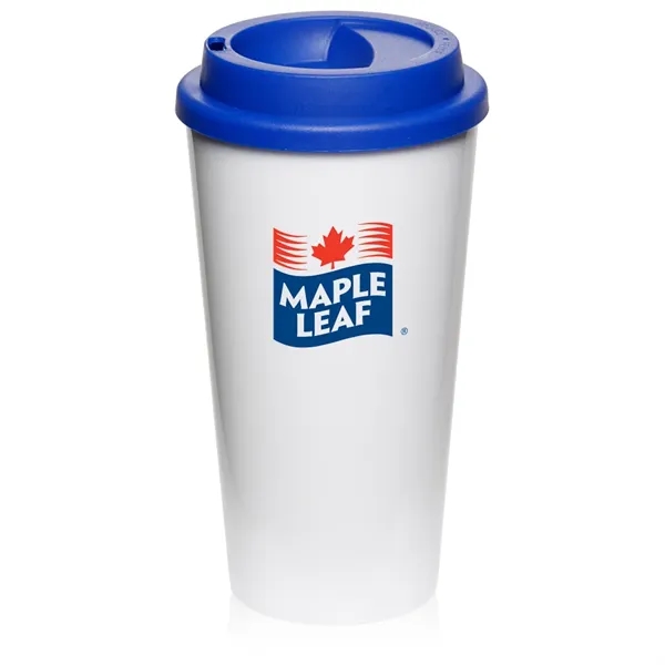 16 oz. double walled plastic tumbler with screw-on lid.... from ASI 39552 BEL Promo
