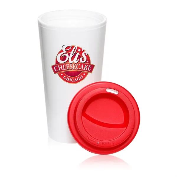 16 oz. double walled plastic tumbler with screw-on lid.... from ASI 39552 BEL Promo