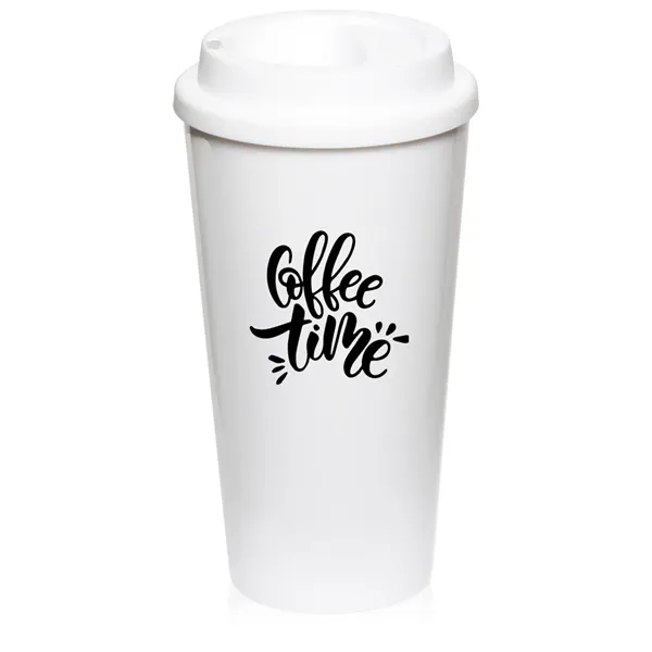 16 oz. double walled plastic tumbler with screw-on lid.... from ASI 39552 BEL Promo