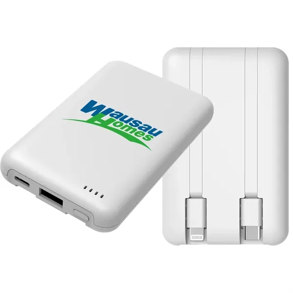 UL Corded PowerLink 5000: UL-certified, 5000mAh power bank. Built-in USB-C/Lightning cables... from ASI 90154 Sunjoy Group Inc