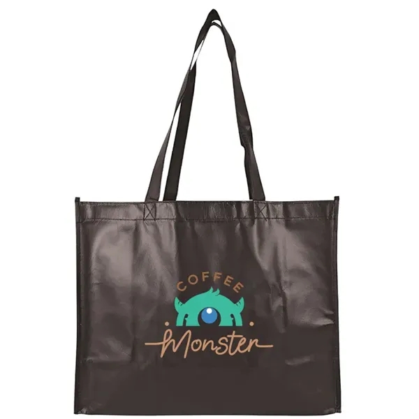 Stylish matte laminated tote with long handles and spacious interior ideal... from ASI 67557 LimeLight Ent