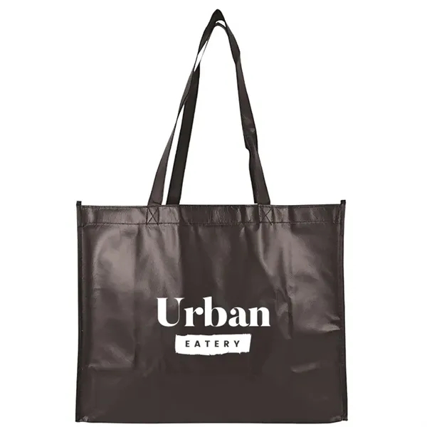 Stylish matte laminated tote with long handles and spacious interior ideal... from ASI 67557 LimeLight Ent