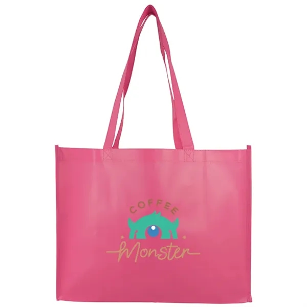 Stylish matte laminated tote with long handles and spacious interior ideal... from ASI 67557 LimeLight Ent