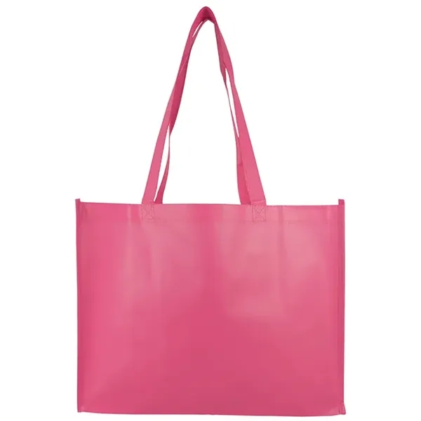 Stylish matte laminated tote with long handles and spacious interior ideal... from ASI 67557 LimeLight Ent