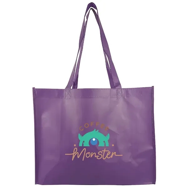 Stylish matte laminated tote with long handles and spacious interior ideal... from ASI 67557 LimeLight Ent