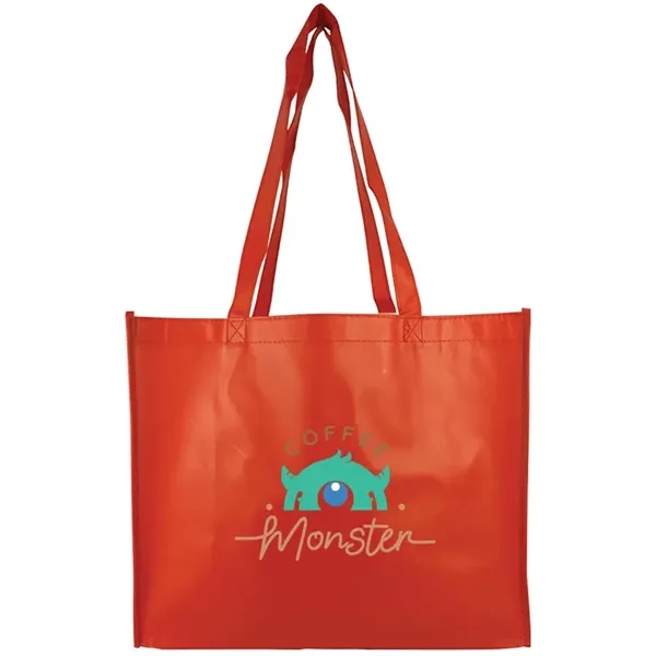 Stylish matte laminated tote with long handles and spacious interior ideal... from ASI 67557 LimeLight Ent
