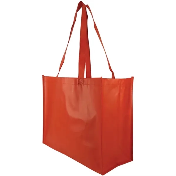 Stylish matte laminated tote with long handles and spacious interior ideal... from ASI 67557 LimeLight Ent