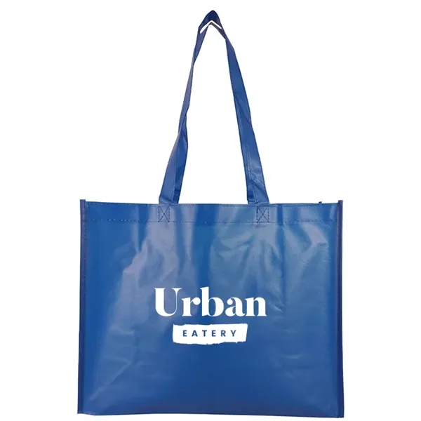 Stylish matte laminated tote with long handles and spacious interior ideal... from ASI 67557 LimeLight Ent