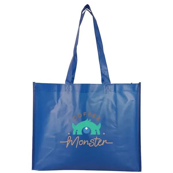 Stylish matte laminated tote with long handles and spacious interior ideal... from ASI 67557 LimeLight Ent