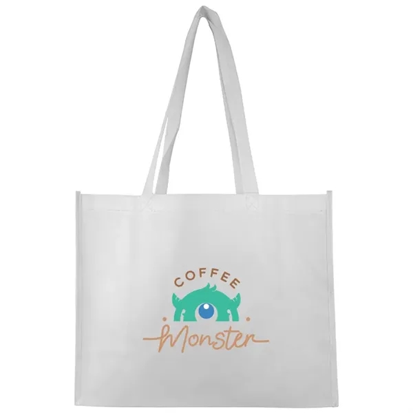 Stylish matte laminated tote with long handles and spacious interior ideal... from ASI 67557 LimeLight Ent