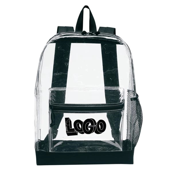Transparent backpack with large zippered main compartment, poly color accent and... from ASI 46420 Continental Mkting Svc Inc / CMBags
