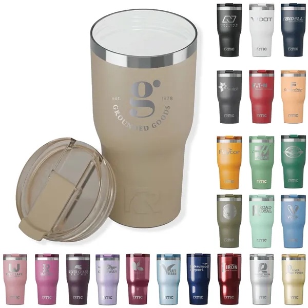 RTIC 30 ounce ceramic insulated stainless steel ringed tumbler with lid.... from ASI 74601 Calico