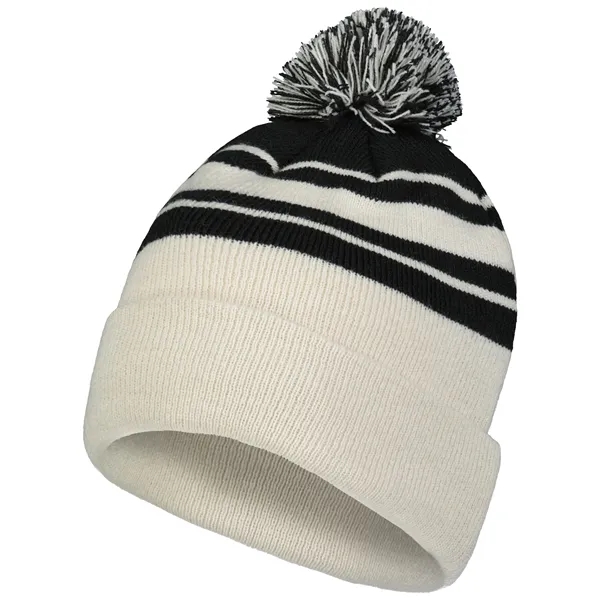 Knit Fold Over Pom-Pom Beanie.... from ASI 37461 Augusta Sportswear / Pacific Headwear