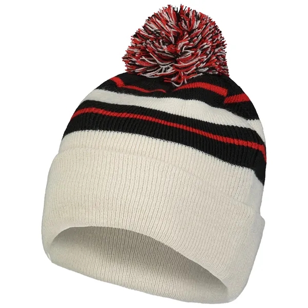 Knit Fold Over Pom-Pom Beanie.... from ASI 37461 Augusta Sportswear / Pacific Headwear