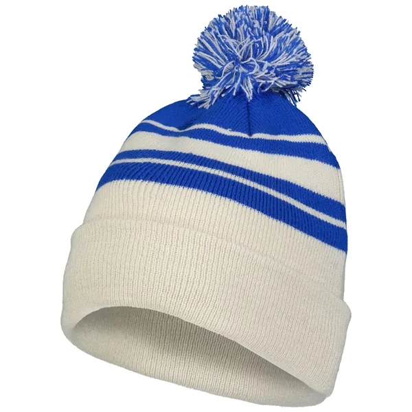 Knit Fold Over Pom-Pom Beanie.... from ASI 37461 Augusta Sportswear / Pacific Headwear