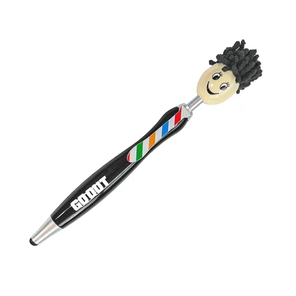 Click action ballpoint pen with stylus and crazy hair.... from ASI 52710 Lincoln Line