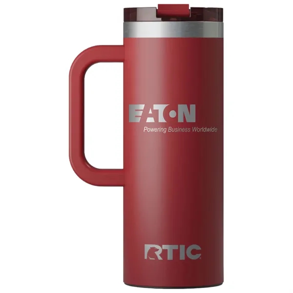 RTIC double-wall stainless steel 20 ounce travel mug with flip-top lid... from ASI 74601 Calico