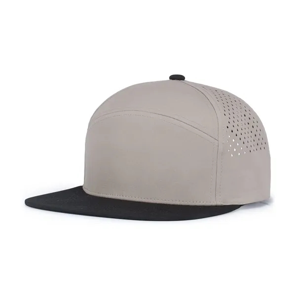 Perforated 6-Panel Arch Cap. Polyester/spandex woven. Perforated side and back panels.... from ASI 37461 Augusta Sportswear / Pacific Headwear
