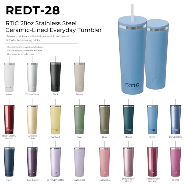 RTIC 28oz Stainless Steel Ceramic-Lined Everyday Tumbler... from ASI 74601 Calico