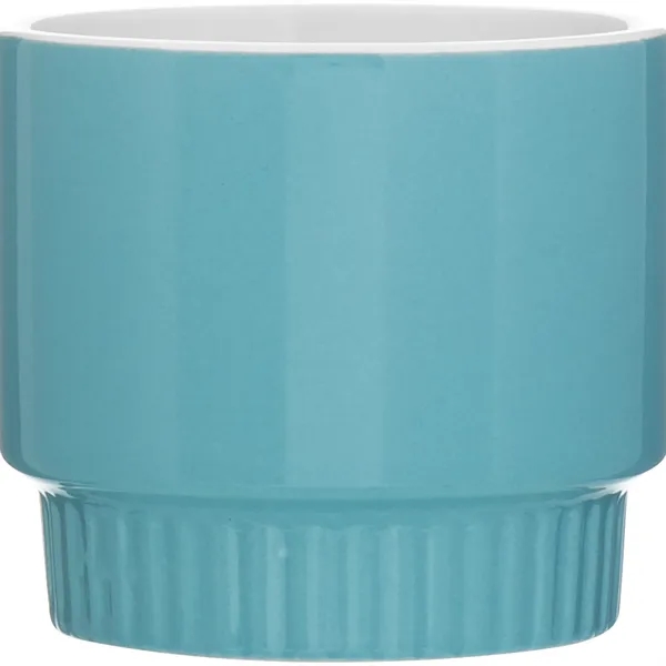 11 oz stackable ceramic mug with glossy colored exterior, glossy white... from ASI 51197 ETS Express, LLC