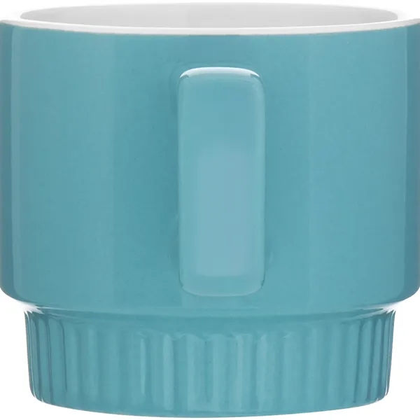 11 oz stackable ceramic mug with glossy colored exterior, glossy white... from ASI 51197 ETS Express, LLC