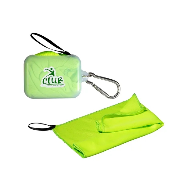 A polyester cooling towel for excessive sweat in a AS plastic... from ASI 79530 Prime Line