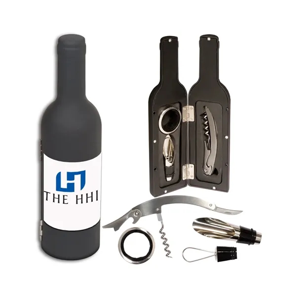 Wine bottle shaped case filled with a waiter's key style corkscrew,... from ASI 79530 Prime Line