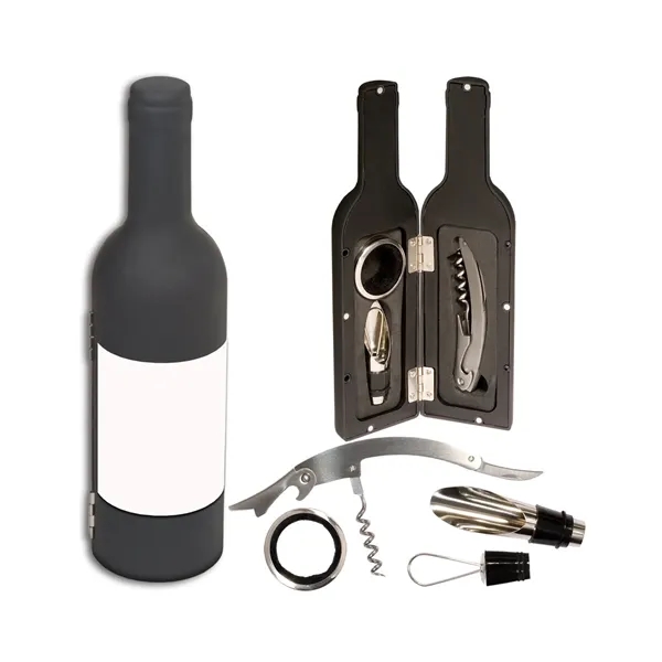 Wine bottle shaped case filled with a waiter's key style corkscrew,... from ASI 79530 Prime Line
