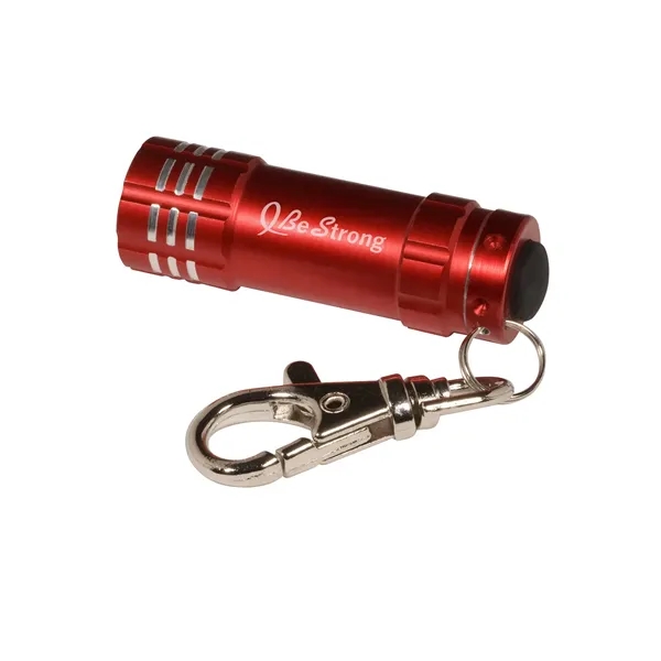 Mini aluminum flashlight with 3 ultra-bright LED bulbs, a latching key... from ASI 79530 Prime Line