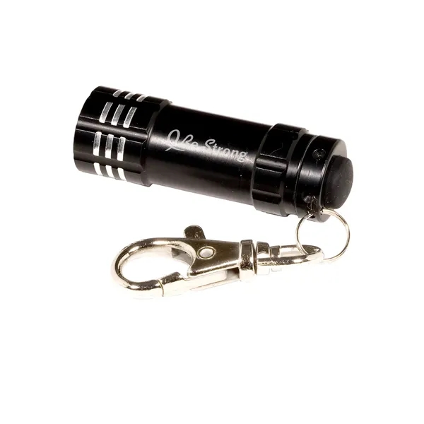 Mini aluminum flashlight with 3 ultra-bright LED bulbs, a latching key... from ASI 79530 Prime Line