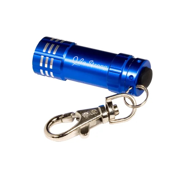 Mini aluminum flashlight with 3 ultra-bright LED bulbs, a latching key... from ASI 79530 Prime Line