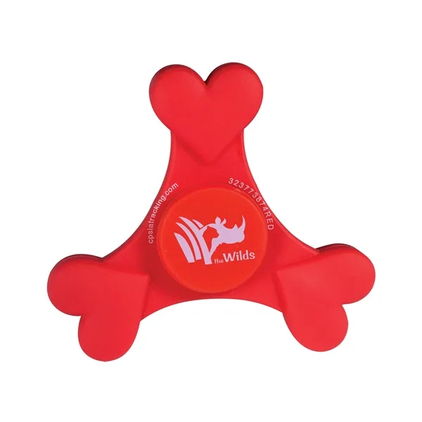 Heart fidget spinner with three heart-shaped arms.... from ASI 79530 Prime Line