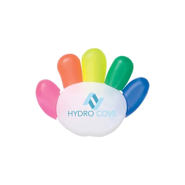 Hand shaped highlighter with five assorted color mini highlighters.... from ASI 79530 Prime Line
